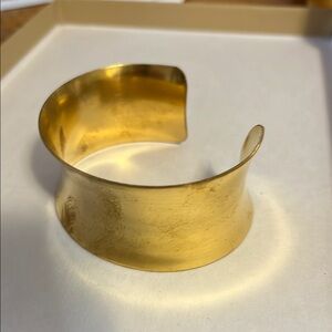 Convex 1 inch raw brass cuff bracelet